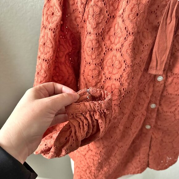 Roller Rabbit Eyelet Blouse Top in Terra - Picture 9 of 14